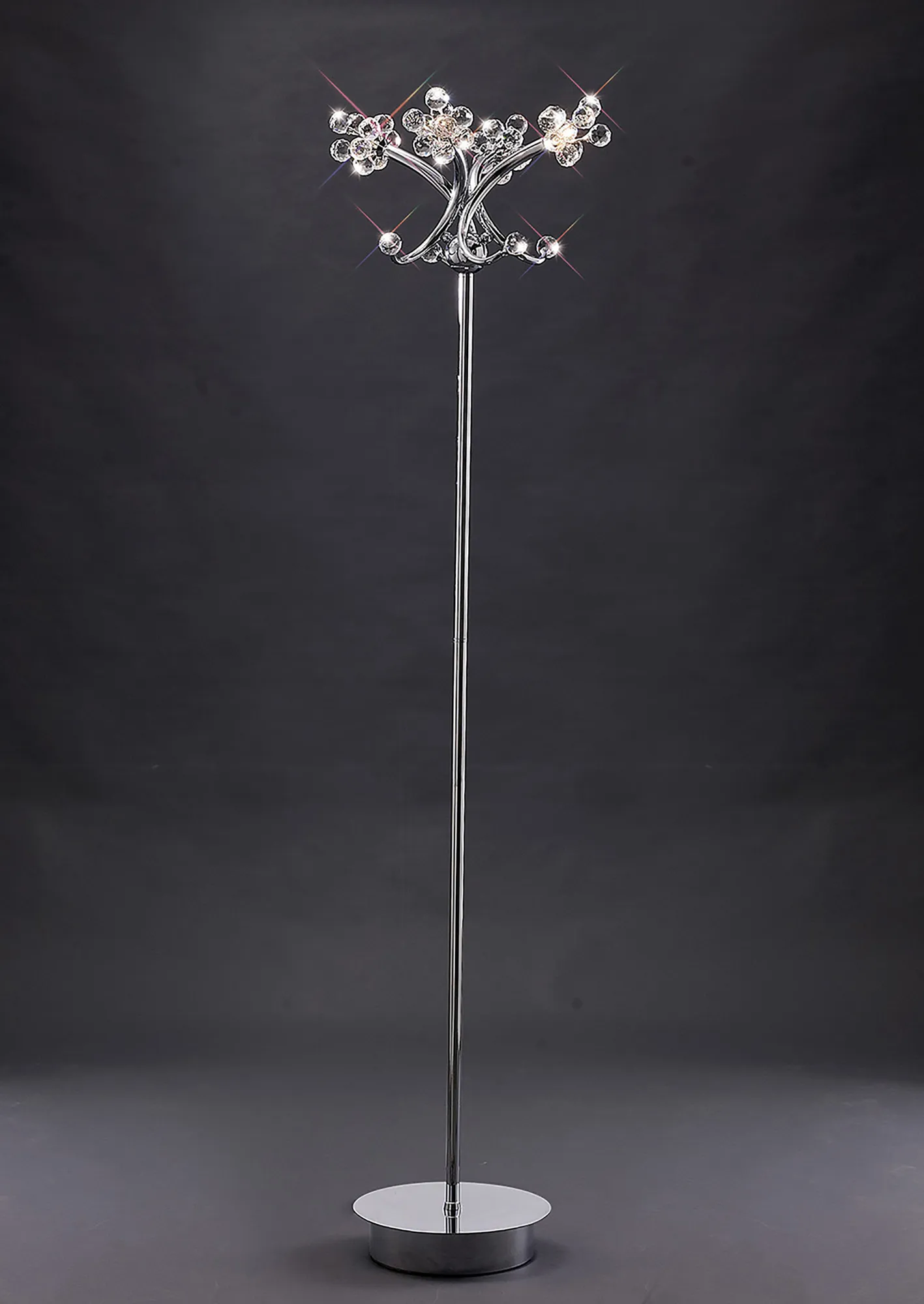 Octavia Polished Chrome Crystal Floor Lamps Diyas Designer Floor Lamps 